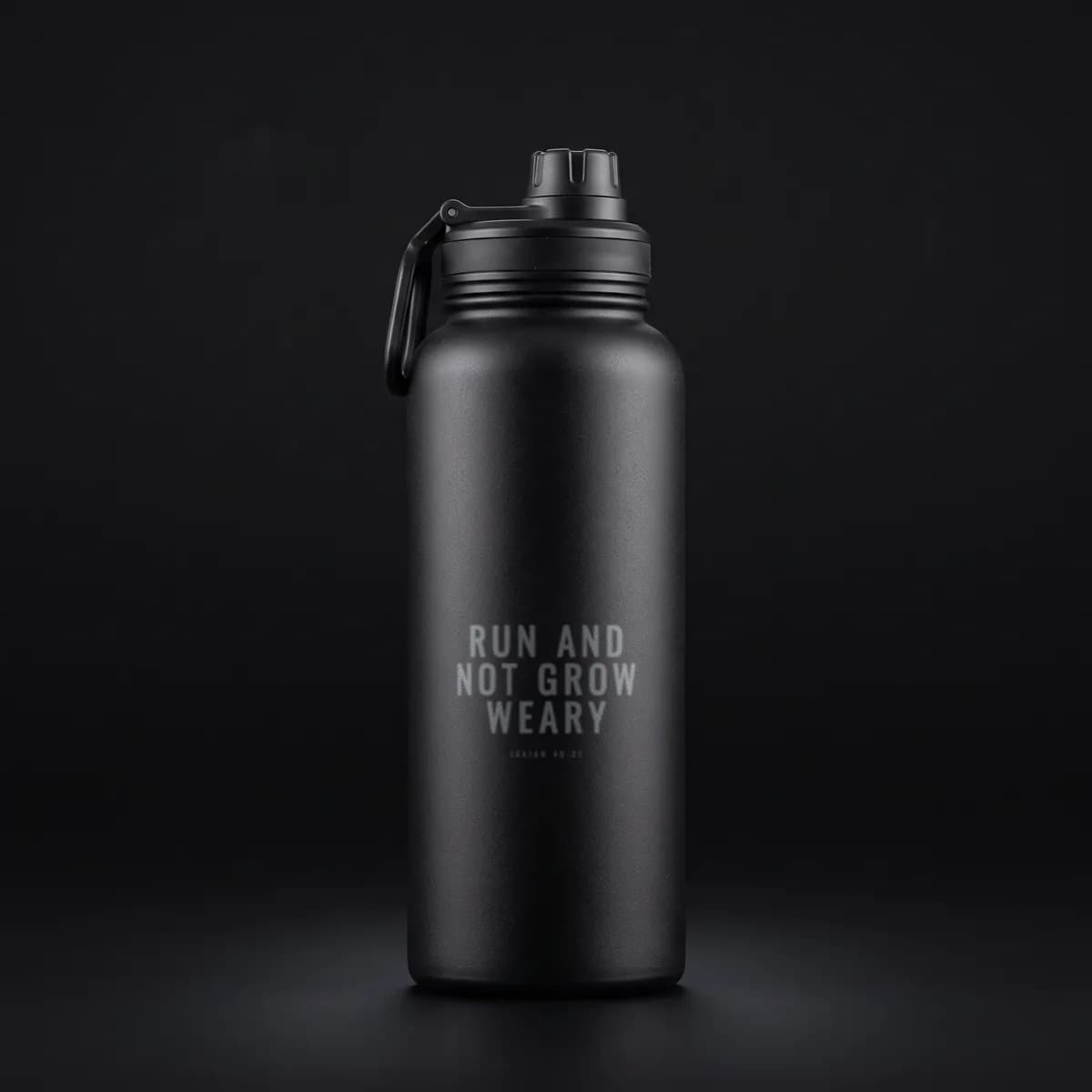 Not Grow Weary Bottle 32 oz in Black — Endure Athletics