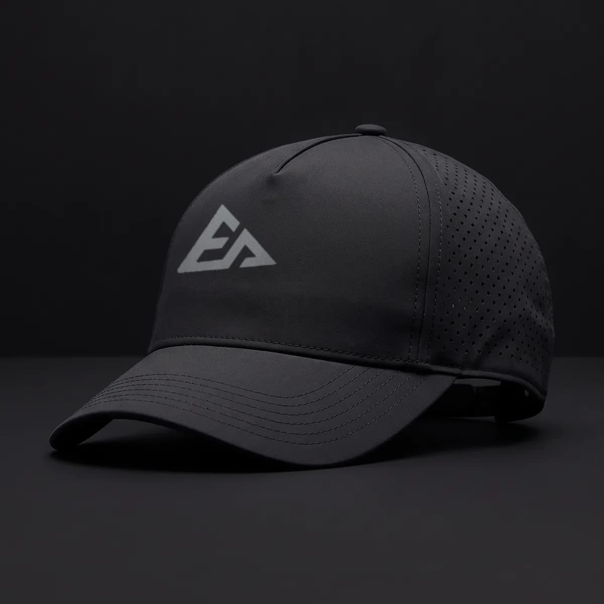 Perforated Run Cap in Black — Endure Athletics