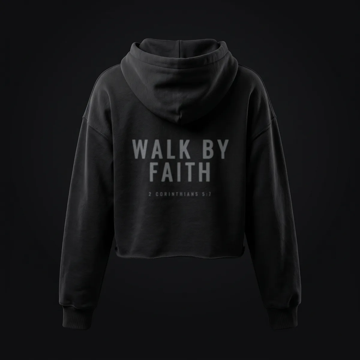 Walk By Faith Crop Hoodie in Black — Endure Athletics